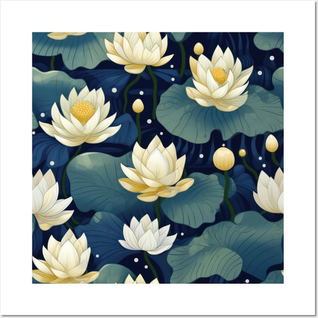 Serenity Blooms: Timeless Lotus Flower Pattern Wall Art by star trek fanart and more